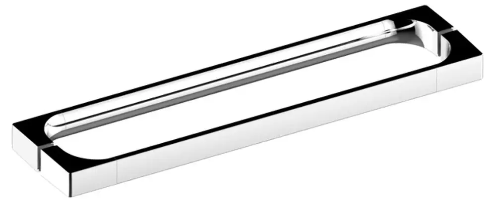 Duschtürgriff von Keuco, verchromt, mit ergonomischer Form, geeignet für die Montage an Duschtüren, präsentiert in eleganten Linien.